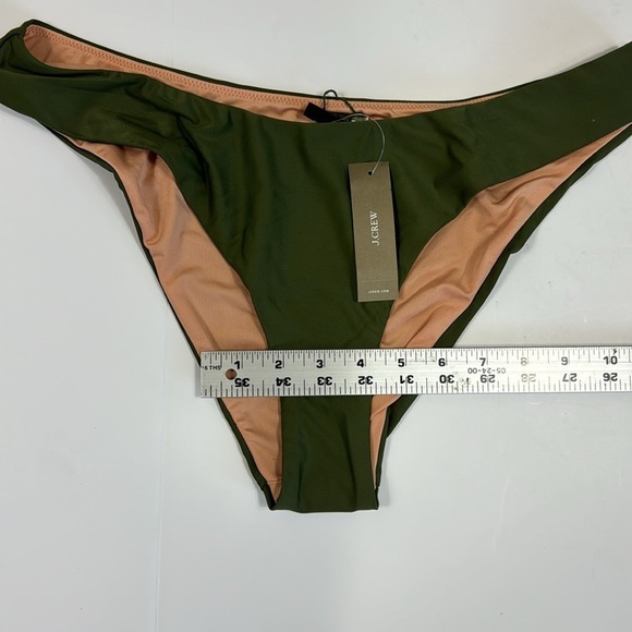 J. Crew Bikini Bottom Women's L Green Curved Waist Cheeky New BC125 7836 - Picture 6 of 13